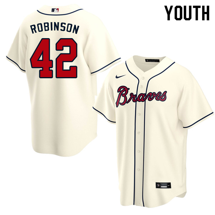 Nike Youth #42 Jackie Robinson Atlanta Braves Baseball Jerseys Sale-Cream